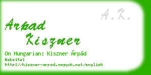 arpad kiszner business card